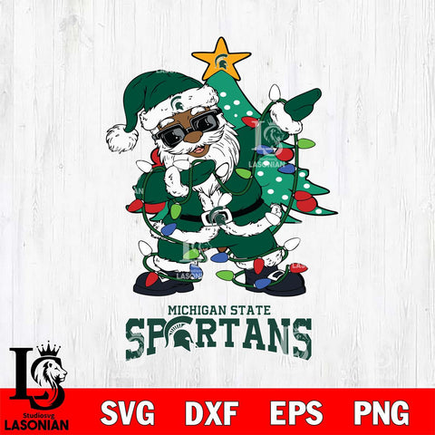 Michigan State Spartans Santa Claus Ugly Christmas Svg dxf eps png pdf file,NCAA svg,Digital Download,Cricut file