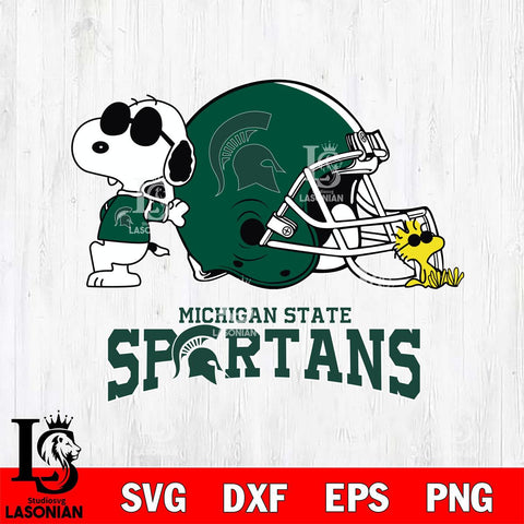 Michigan State Spartans Snoopy Sport 2 Svg Eps Dxf Png File, Digital Download