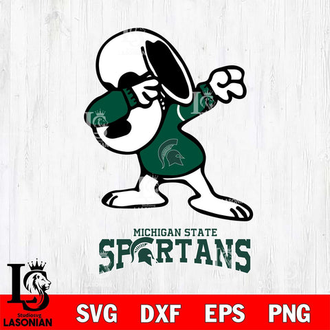 Michigan State Spartans Snoopy Sport 3 Svg Eps Dxf Png File, Digital Download