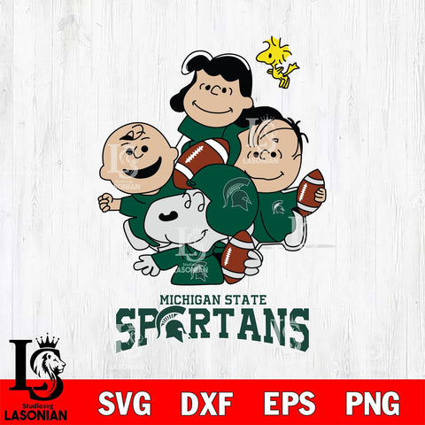 Michigan State Spartans Snoopy Sport 4 Svg Eps Dxf Png File, Digital Download