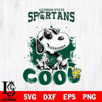 Michigan State Spartans Snoopy Sport 7 Svg Eps Dxf Png File, Digital Download