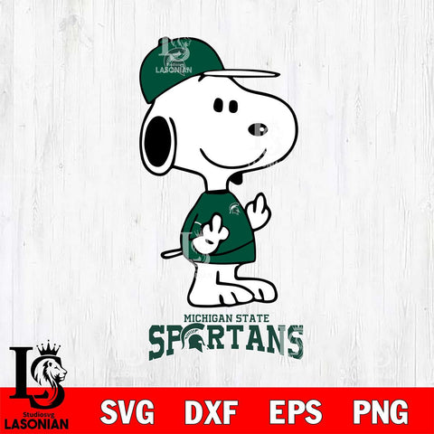 Michigan State Spartans Snoopy Sport 8 Svg Eps Dxf Png File, Digital Download