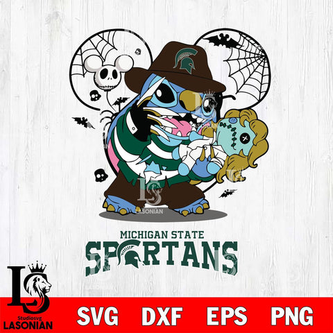 Michigan State Spartans Stitch Freddy Krueger Halloween Svg Eps Dxf Png File, Digital Download, Instant Download