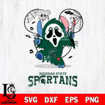 Michigan State Spartans Stitch Ghost Face Halloween 2 Svg Eps Dxf Png File, Digital Download, Instant Download