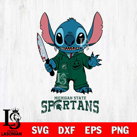 Michigan State Spartans Stitch Horror 2 Svg Eps Dxf Png File, NCAA svg, Digital Download, Instant Download