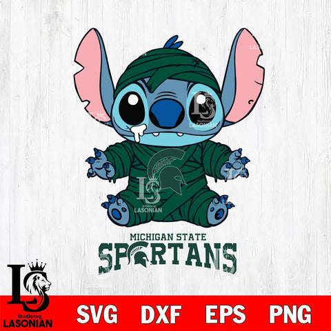 Michigan State Spartans Stitch Mummy Svg Eps Dxf Png File, NCAA svg, Digital Download, Instant Download