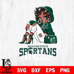 Michigan State Spartans #1 beauty Black Fan Girl, Svg Eps Dxf Png File, Digital Download