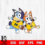 Michigan Wolverines Bluey Svg Eps Dxf Png File, Digital Download, Instant Download