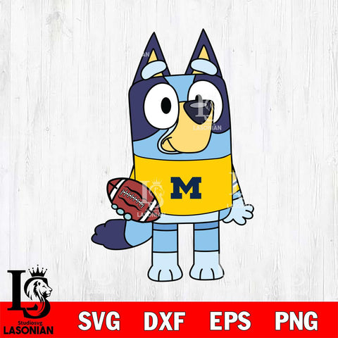 Michigan Wolverines Bluey 2 Svg Eps Dxf Png File, Digital Download, Instant Download