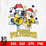 Michigan Wolverines Bluey Christmas NFL Svg Eps Dxf Png File, Digital Download