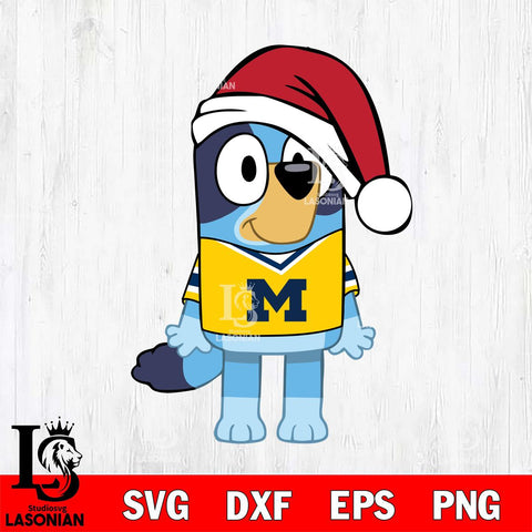 Michigan Wolverines Bluey Dog Christmas Svg Eps Dxf Png File, Digital Download, Instant Download