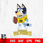 Michigan Wolverines Bluey Football Sport Svg Eps Dxf Png File, Digital Download ,Instant Download, Cricut File