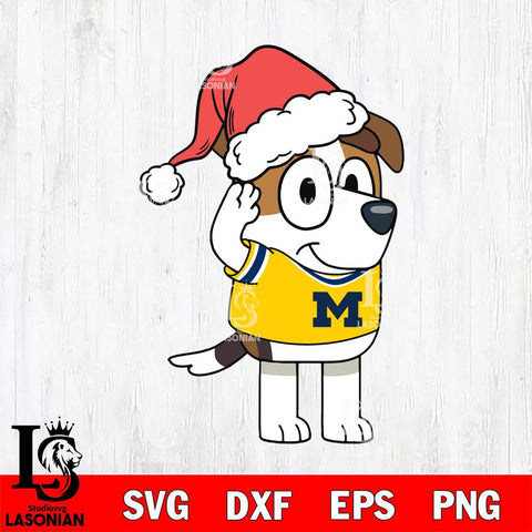 Michigan Wolverines Bluey Jack Christmas Svg Eps Dxf Png File, Digital Download, Instant Download