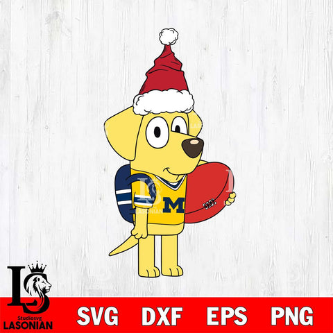 Michigan Wolverines Bluey Lucky Christmas Svg Eps Dxf Png File, Digital Download, Instant Download