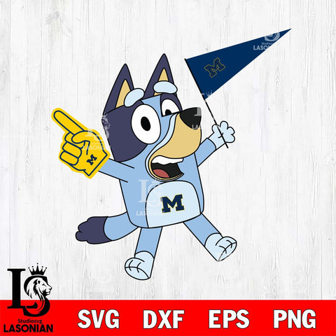 Michigan Wolverines Bluey flag Svg Eps Dxf Png File, Digital Download, Instant Download