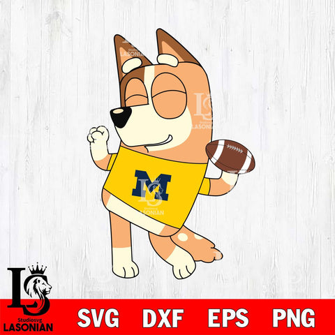 Michigan Wolverines Chilli bluey Svg Eps Dxf Png File, Digital Download, Instant Download