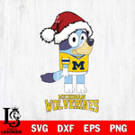 Michigan Wolverines Christmas Bluey Hat Cut Files,Bluey Cricut,Christmas Svg , Bluey svg , Digital Download, dxf eps png pdf file