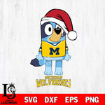 Michigan Wolverines Christmas Bluey Sport Cut Files,Bluey Cricut,Christmas Svg , Bluey svg , Digital Download, dxf eps png pdf file