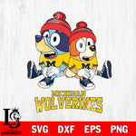 Michigan Wolverines Christmas Bluey & Bingo Sit Cut Files,Bluey Cricut,Christmas Svg , Bluey svg , Digital Download, dxf eps png pdf file