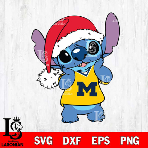 Michigan Wolverines Cute Stitch Christmas Svg Eps Dxf Png File, Digital Download, Instant Download