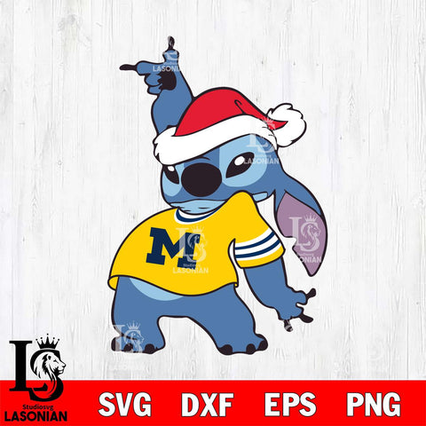 Michigan Wolverines Disney Lilo & Stitch Christmas Svg Eps Dxf Png File, Digital Download, Instant Download