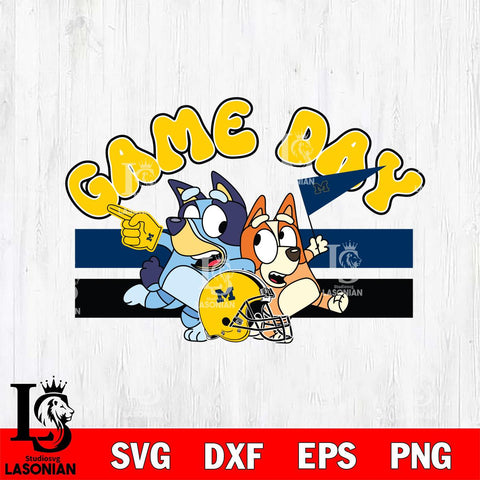 Michigan Wolverines Game Day Bluey Svg Eps Dxf Png File, Digital Download, Instant Download