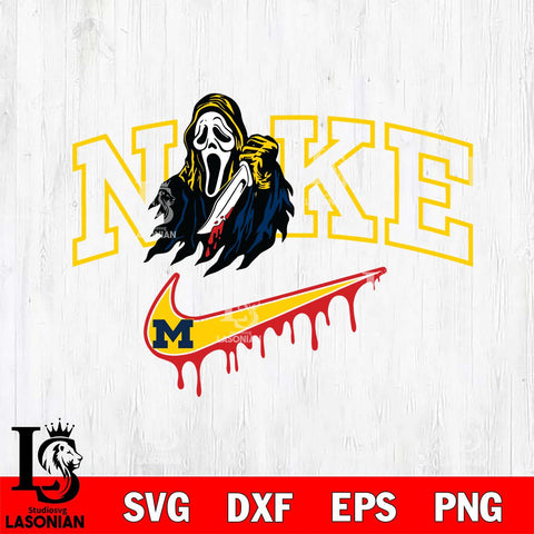 Michigan Wolverines Ghostface Nike Svg Eps Dxf Png File, Digital Download, Instant Download