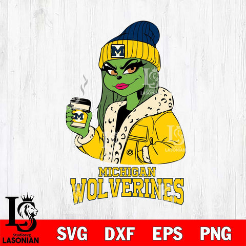 Michigan Wolverines Girls Grinch Bougie Svg Eps Dxf Png File, Digital Download, Instant Download