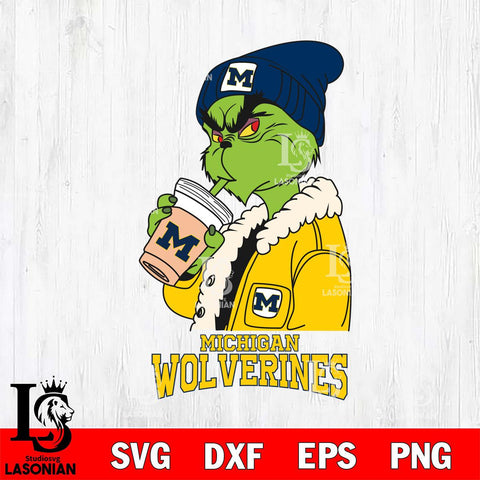 Michigan Wolverines Grinch Bougie Football Svg Eps Dxf Png File, Digital Download, Instant Download