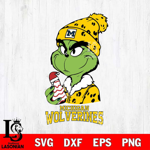 Michigan Wolverines Grinch Tree Cake Svg Eps Dxf Png File, Digital Download, Instant Download