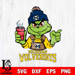 Michigan Wolverines Grinch with coffee Svg Eps Dxf Png File, Digital Download, Instant Download