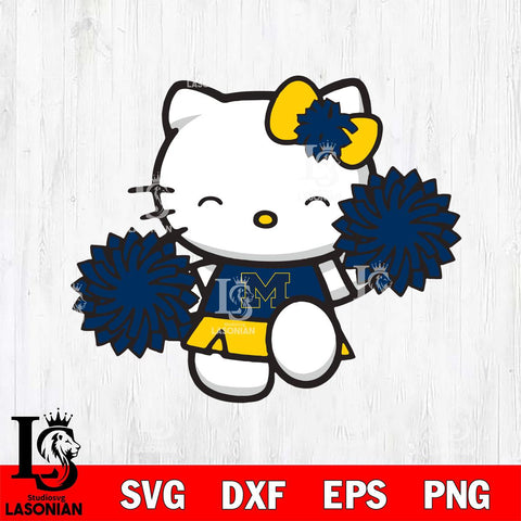 Michigan Wolverines Hello Kitty Cheerleader Svg Eps Dxf Png File, Digital Download, Instant Download