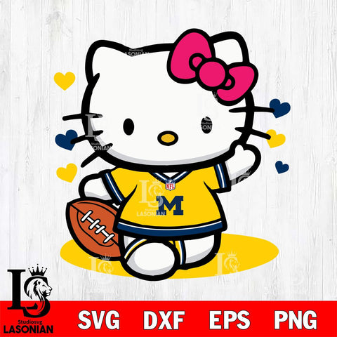 Michigan Wolverines Hello Kitty sport 10 Svg Eps Dxf Png File, NCAA svg, Digital Download, Instant Download