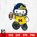 Michigan Wolverines Hello Kitty sport Svg Eps Dxf Png File, NCAA svg, Digital Download, Instant Download