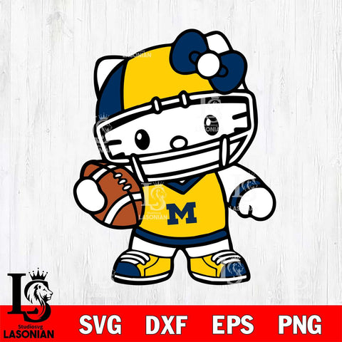 Michigan Wolverines Hello Kitty sport 2 Svg Eps Dxf Png File, NCAA svg, Digital Download, Instant Download