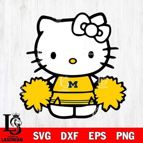 Michigan Wolverines Hello Kitty sport 3 Svg Eps Dxf Png File, NCAA svg, Digital Download, Instant Download