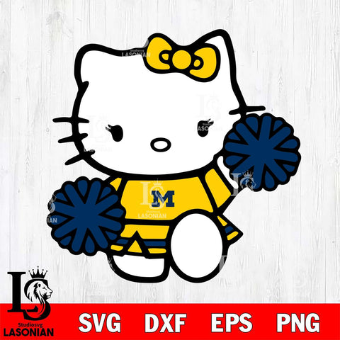 Michigan Wolverines Hello Kitty sport 4 Svg Eps Dxf Png File, NCAA svg, Digital Download, Instant Download