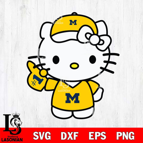 Michigan Wolverines Hello Kitty sport 5 Svg Eps Dxf Png File, NCAA svg, Digital Download, Instant Download