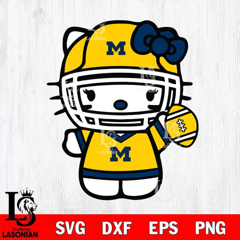 Michigan Wolverines Hello Kitty sport 6 Svg Eps Dxf Png File, NCAA svg, Digital Download, Instant Download