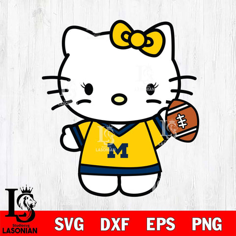 Michigan Wolverines Hello Kitty sport 7 Svg Eps Dxf Png File, NCAA svg, Digital Download, Instant Download