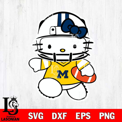 Michigan Wolverines Hello Kitty sport 8 Svg Eps Dxf Png File, NCAA svg, Digital Download, Instant Download