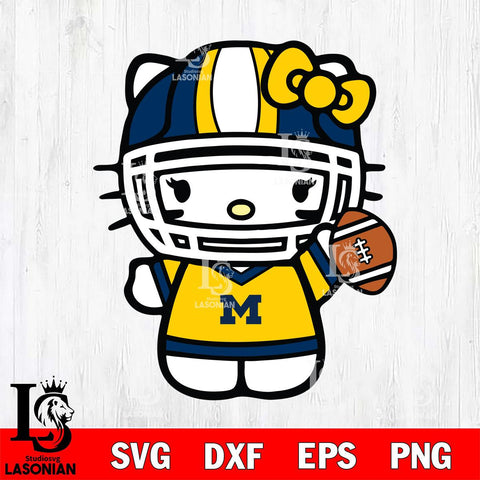 Michigan Wolverines Hello Kitty sport 9 Svg Eps Dxf Png File, NCAA svg, Digital Download, Instant Download