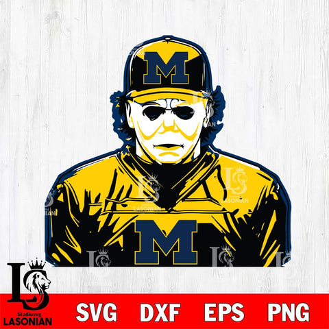 Michigan Wolverines Michael Myers Horror Halloween Svg Eps Dxf Png File, NCAA svg, Digital Download, Instant Download