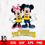 Michigan Wolverines Mickey Minnie Mouse Sport Svg Eps Dxf Png File, NCAA svg , File Cut , Digital Download , Instant Download, Cut Svg Files