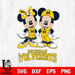 Michigan Wolverines Mickey Minnie Mouse rugby ball Svg Eps Dxf Png File, NCAA svg , File Cut , Digital Download , Instant Download, Cut Svg Files