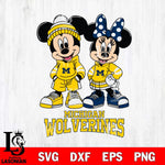 Michigan Wolverines Mickey Minnie Rugby Hoodie Svg Eps Dxf Png File, NCAA svg , File Cut , Digital Download , Instant Download, Cut Svg Files