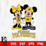 Michigan Wolverines Mickey Minnie Rugby ball Svg Eps Dxf Png File, NCAA svg , File Cut , Digital Download , Instant Download, Cut Svg Files