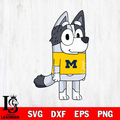 Michigan Wolverines Muffin Bluey Svg Eps Dxf Png File, Digital Download, Instant Download