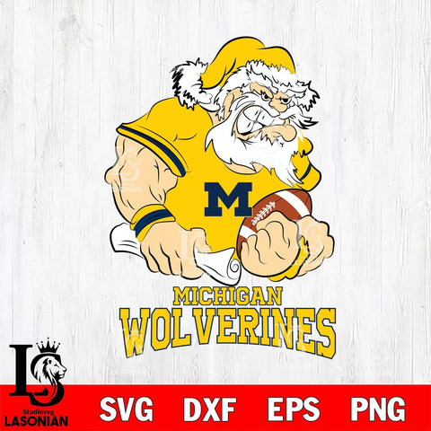 Michigan Wolverines Santa Claus Angry Svg dxf eps png pdf file,NCAA svg,Digital Download,Cricut file