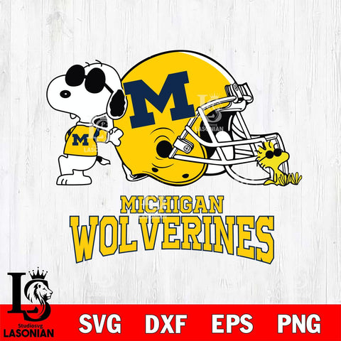 Michigan Wolverines Snoopy Sport 2 Svg Eps Dxf Png File, Digital Download